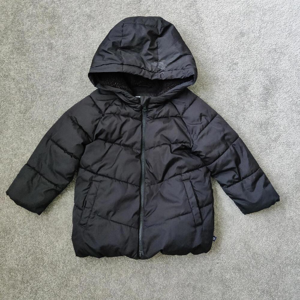 Gap Kid's Unisex Winter Jacket in Black Size 4T Fleece Lined
